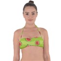 Seamless background with watermelon slices Halter Bandeau Bikini Top View1