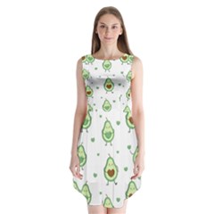 Cute Seamless Pattern With Avocado Lovers Sleeveless Chiffon Dress   by BangZart