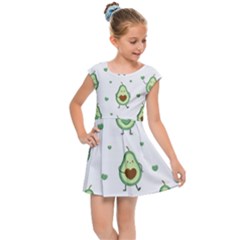 Cute Seamless Pattern With Avocado Lovers Kids  Cap Sleeve Dress by BangZart