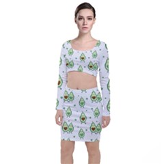 Cute Seamless Pattern With Avocado Lovers Top And Skirt Sets by BangZart