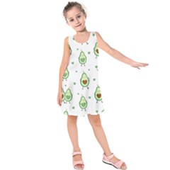 Cute Seamless Pattern With Avocado Lovers Kids  Sleeveless Dress by BangZart