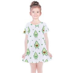 Cute Seamless Pattern With Avocado Lovers Kids  Simple Cotton Dress by BangZart