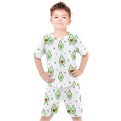 Cute Seamless Pattern With Avocado Lovers Kids  Tee And Shorts Set by BangZart