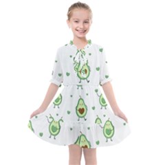 Cute Seamless Pattern With Avocado Lovers Kids  All Frills Chiffon Dress by BangZart