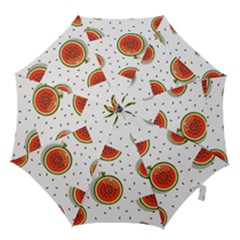 Seamless-background-pattern-with-watermelon-slices Hook Handle Umbrellas (small) by BangZart