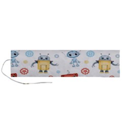 Cute Cartoon Robots Seamless Pattern Roll Up Canvas Pencil Holder (l) by BangZart