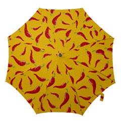 Chili Vegetable Pattern Background Hook Handle Umbrellas (small) by BangZart