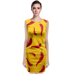 Chili Vegetable Pattern Background Classic Sleeveless Midi Dress by BangZart