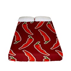 Chili Pattern Red Fitted Sheet (full/ Double Size) by BangZart