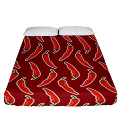 Chili Pattern Red Fitted Sheet (california King Size) by BangZart