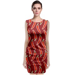 Chili Pattern Red Classic Sleeveless Midi Dress by BangZart