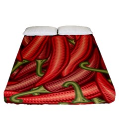 Seamless Chili Pepper Pattern Fitted Sheet (queen Size) by BangZart