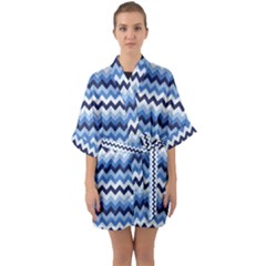 Zigzag Pattern Seamless Zig Zag Background Color Half Sleeve Satin Kimono  by BangZart