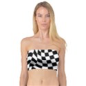 Weaving racing flag, black and white chess pattern Bandeau Top View1