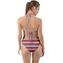 Zigzag pattern seamless zig zag background color Halter Cut-Out One Piece Swimsuit View2