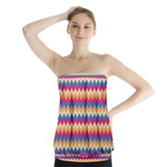 Zigzag Pattern Seamless Zig Zag Background Color Strapless Top by BangZart