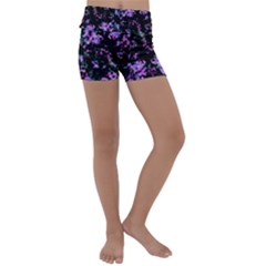 Abstract Intricate Texture Print Kids  Lightweight Velour Yoga Shorts by dflcprintsclothing