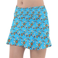 Clown Ghost Pattern Blue Tennis Skorts by snowwhitegirl