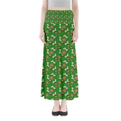 Clown Ghost Pattern Green Full Length Maxi Skirt by snowwhitegirl