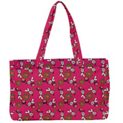 Clown Ghost Pattern Pink Canvas Work Bag by snowwhitegirl