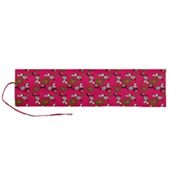 Clown Ghost Pattern Pink Roll Up Canvas Pencil Holder (l) by snowwhitegirl