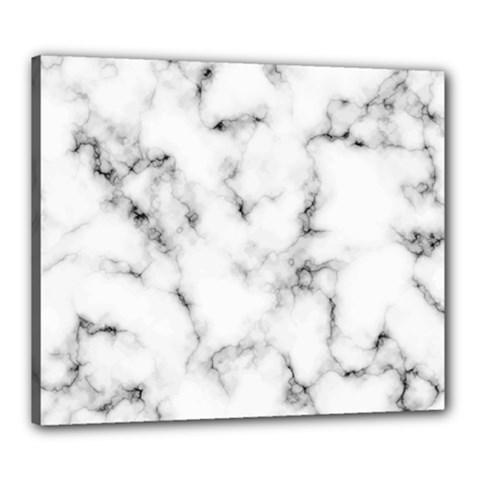 White Faux Marble Texture  Canvas 24  X 20  (stretched) by Dushan