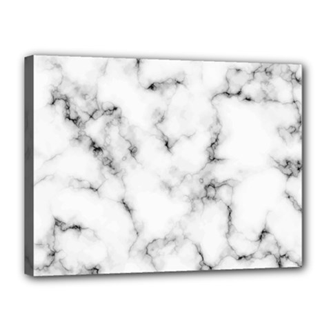 White Faux Marble Texture  Canvas 16  X 12  (stretched) by Dushan