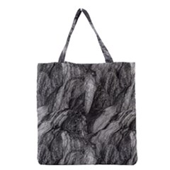 Black And White Rocky Texture Pattern Grocery Tote Bag by dflcprintsclothing