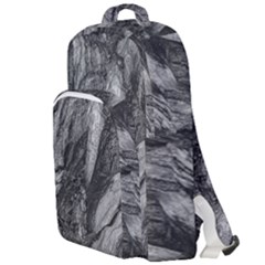 Black And White Rocky Texture Pattern Double Compartment Backpack by dflcprintsclothing