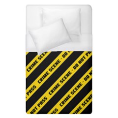 Warning Colors Yellow And Black - Police No Entrance 2 Duvet Cover (single Size) by DinzDas