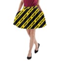 Warning Colors Yellow And Black - Police No Entrance 2 A-Line Pocket Skirt View1