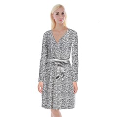 Zebra Pattern - Zebras And Horses - African Animals Long Sleeve Velvet Front Wrap Dress by DinzDas