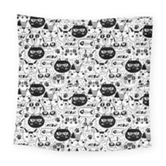 Cute Cat Faces Pattern Square Tapestry (large) by TastefulDesigns