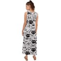 Cute Cat Faces Pattern V-Neck Chiffon Maxi Dress View2