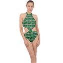 Game Over Karate And Gaming - Pixel Martial Arts Halter Side Cut Swimsuit View1