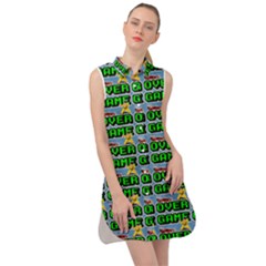 Game Over Karate And Gaming - Pixel Martial Arts Sleeveless Shirt Dress by DinzDas