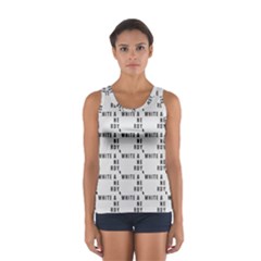 White And Nerdy - Computer Nerds And Geeks Sport Tank Top  by DinzDas