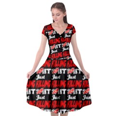 Just Killing It - Silly Toilet Stool Rocket Man Cap Sleeve Wrap Front Dress by DinzDas