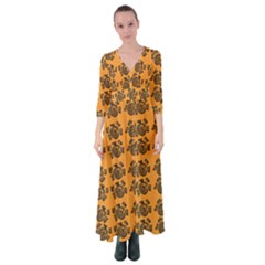 Inka Cultur Animal - Animals And Occult Religion Button Up Maxi Dress by DinzDas