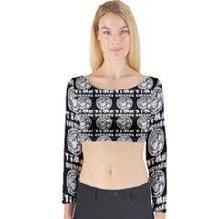 Inka Cultur Animal - Animals And Occult Religion Long Sleeve Crop Top by DinzDas