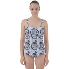 Monster Party - Hot Sexy Monster Demon With Ugly Little Monsters Twist Front Tankini Set by DinzDas