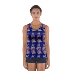 Jaw Dropping Horror Hippie Skull Sport Tank Top  by DinzDas