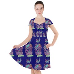 Jaw Dropping Horror Hippie Skull Cap Sleeve Midi Dress by DinzDas