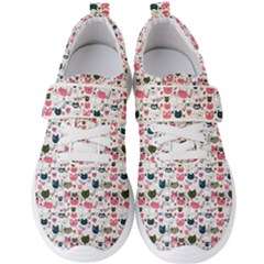 Adorable Seamless Cat Head Pattern01 Men s Velcro Strap Shoes by TastefulDesigns