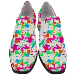 Bright Multicolored Abstract Print Women Slip On Heel Loafers by dflcprintsclothing