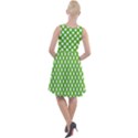 Pastel green lemon, white polka dots pattern, classic, retro style Knee Length Skater Dress View2