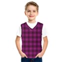 Dark purple, violet tartan, buffalo plaid like pattern Kids  SportsWear View1