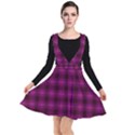 Dark purple, violet tartan, buffalo plaid like pattern Plunge Pinafore Dress View1