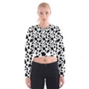 Black and white cow spots pattern, animal fur print, vector Cropped Sweatshirt View1