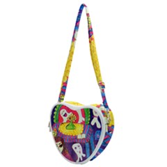 Circus Ghosts Heart Shoulder Bag by snowwhitegirl